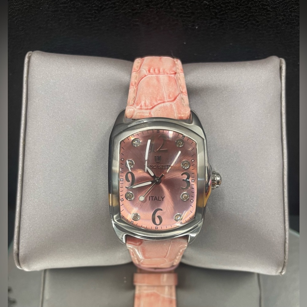 Lancaster Italy Pink Watch with Diamonds